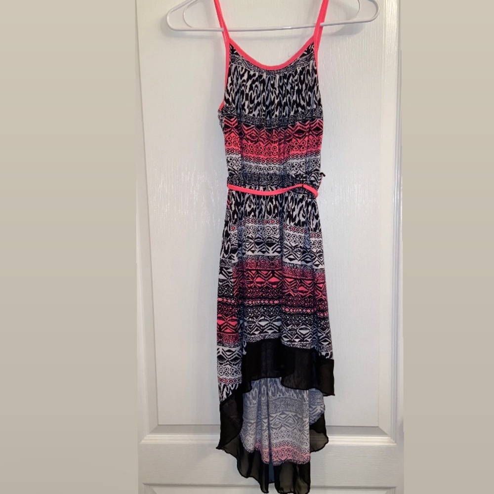 Chevron pattern kids dress